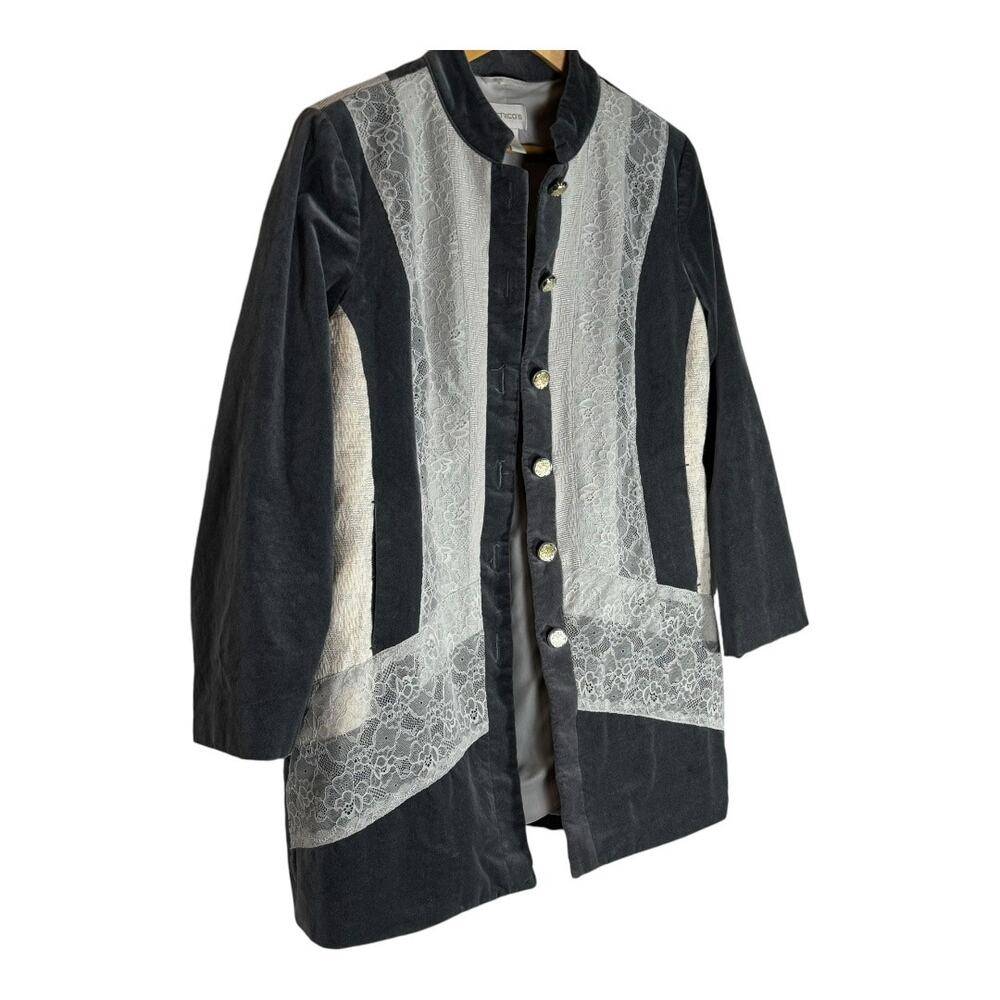 Chico's Women's Romantic Lace Victorian Duster Coat  Size 1 Large